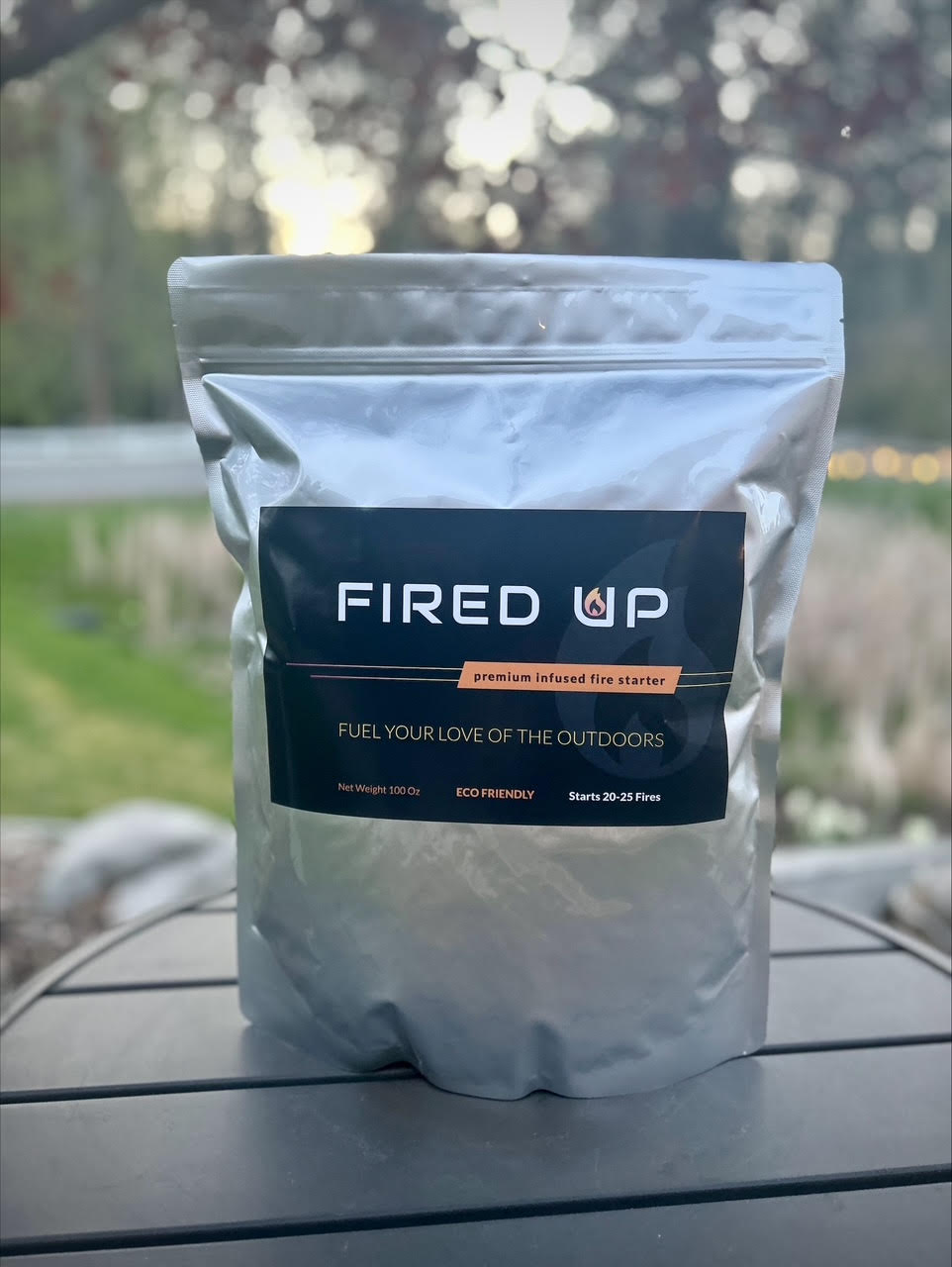 2 Gallon Fired Up Fire Starter Mylar Bag with Scoop (20-25 fires)